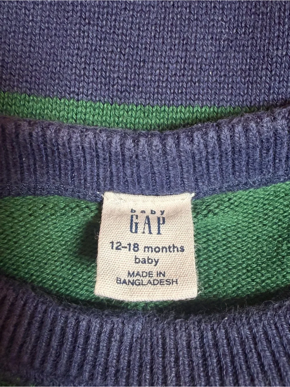 Baby Gap Brannan Bear Striped Knit Sweater 12–18M Colorblock